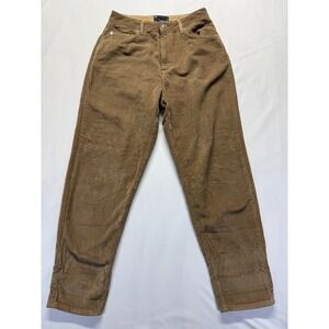 ASOS DESIGN Baggy Pants Womens Petite 28/29 Brown Corduroy High Rise Tapered Leg